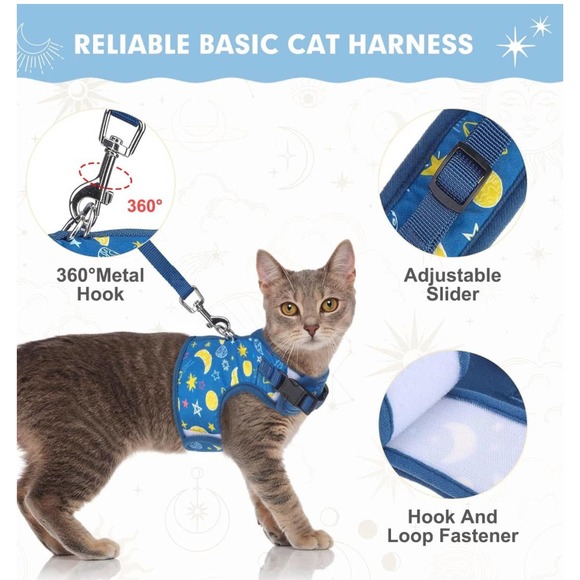 BINGPET Cat Harness Cat Dog Walking Harness Leads Kitties Puppies Sz medium - Picture 2 of 5